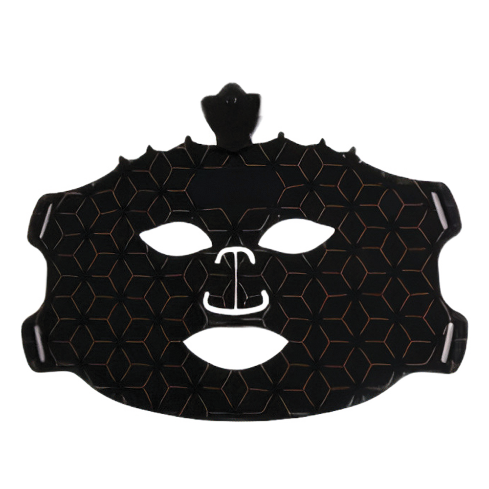 Masque LED NewFace noir pour soin du visage, technologie de luminothérapie anti-âge et raffermissante pour une peau éclatante.