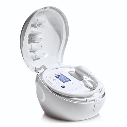 Appareil LPG Wellbox S ouvert, utilisé pour le massage minceur, remodelage corporel et soin beauté à domicile
