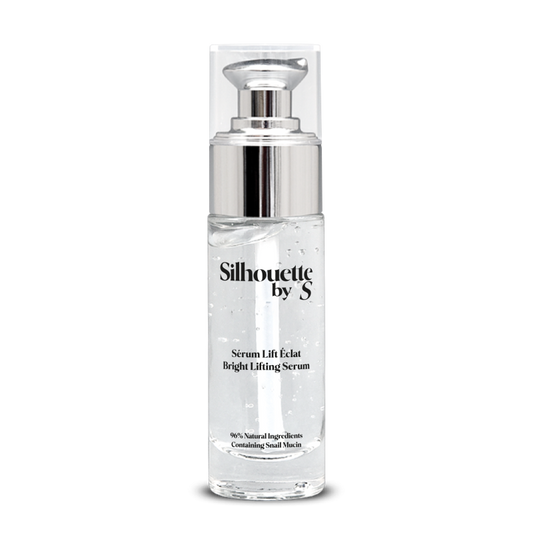 Sérum Lift Éclat Silhouette by S – soin visage éclaircissant et raffermissant à la bave d’escargot, 96 % d’ingrédients naturels pour une peau lumineuse et lissée.